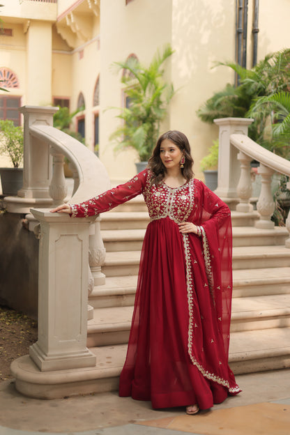 ✨ Shahi Embroidered Anarkali Gown Set ✨