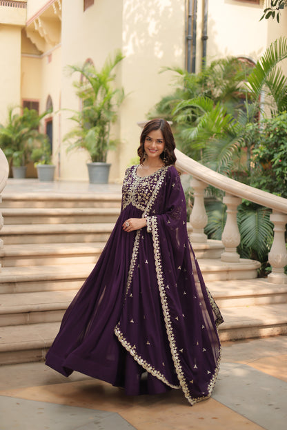 ✨ Shahi Embroidered Anarkali Gown Set ✨