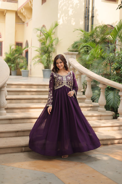 ✨ Shahi Embroidered Anarkali Gown Set ✨