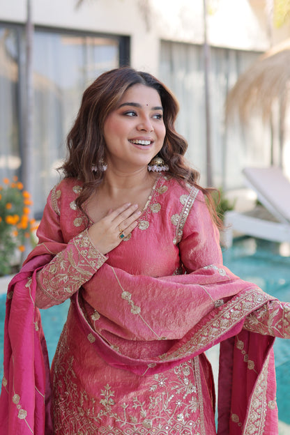 ✨ Pastel Luxe Embroidered Sharara Suit Set ✨