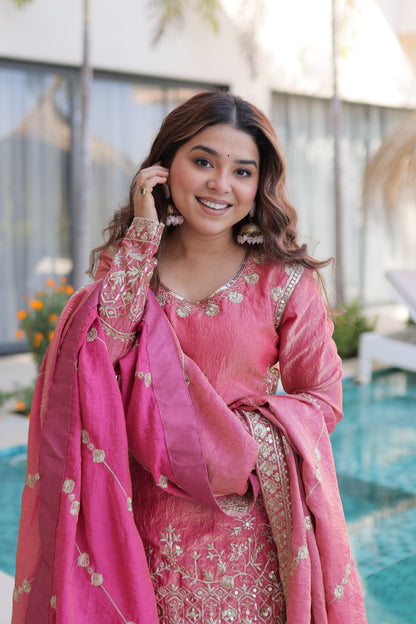 ✨ Pastel Luxe Embroidered Sharara Suit Set ✨
