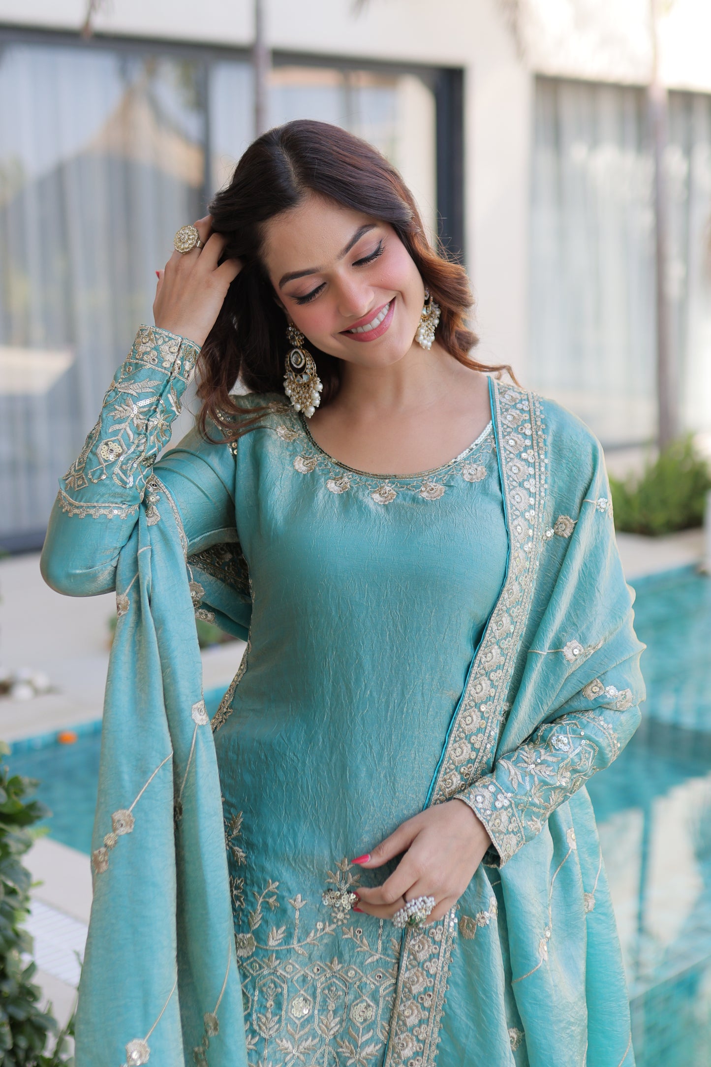 ✨ Pastel Luxe Embroidered Sharara Suit Set ✨