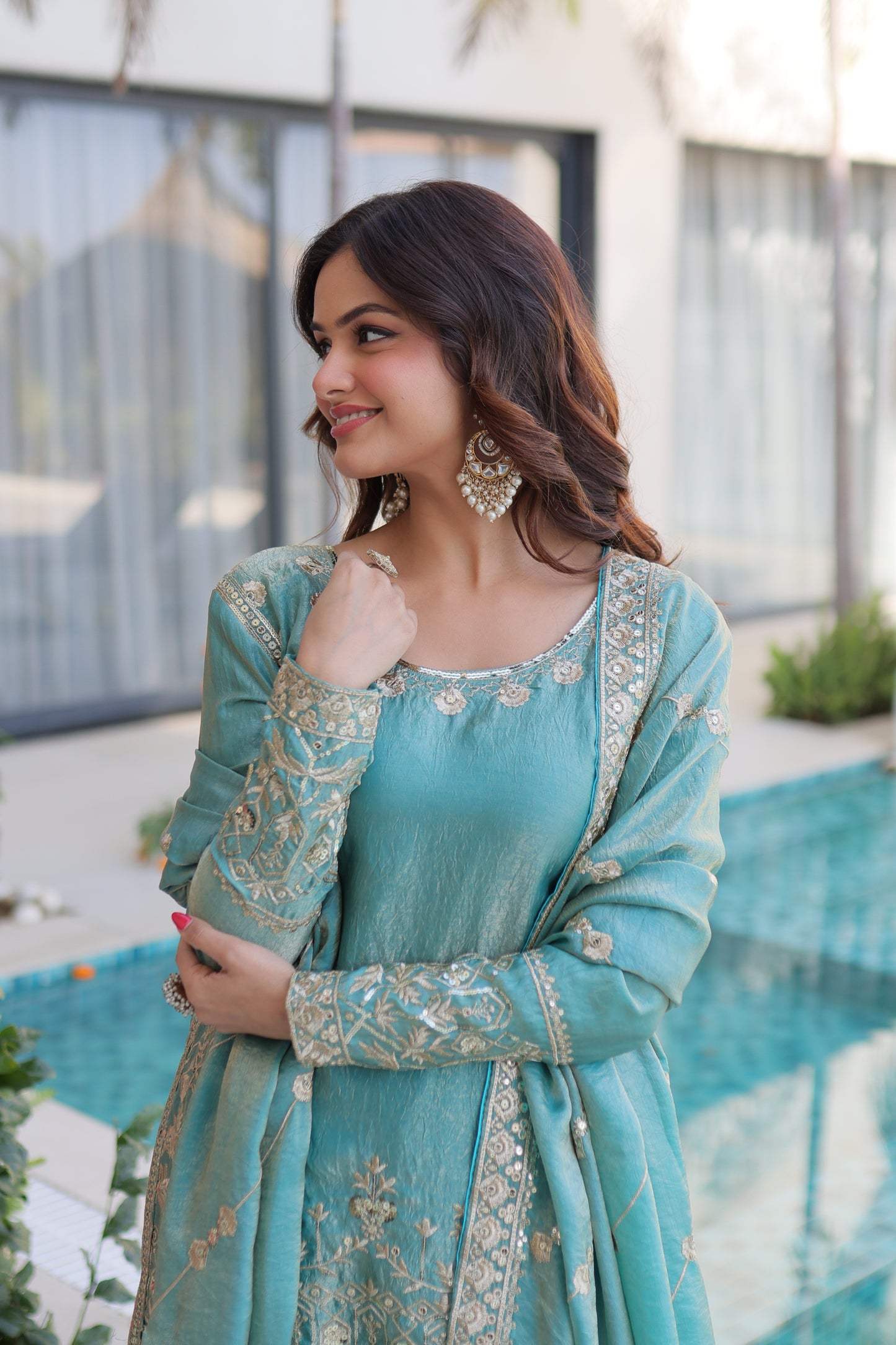 ✨ Pastel Luxe Embroidered Sharara Suit Set ✨