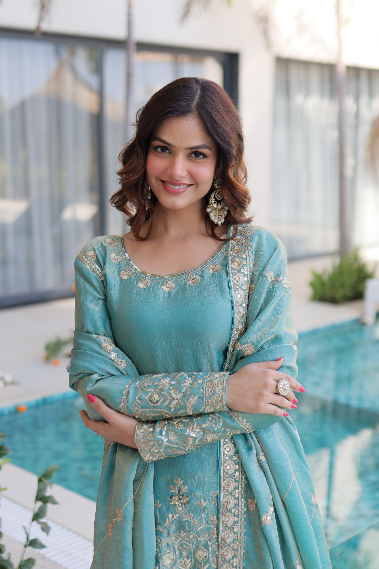 ✨ Pastel Luxe Embroidered Sharara Suit Set ✨