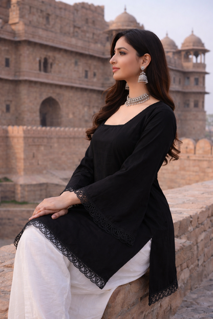 ✨ Trending Rust Roman Silk Short Kurti ✨
