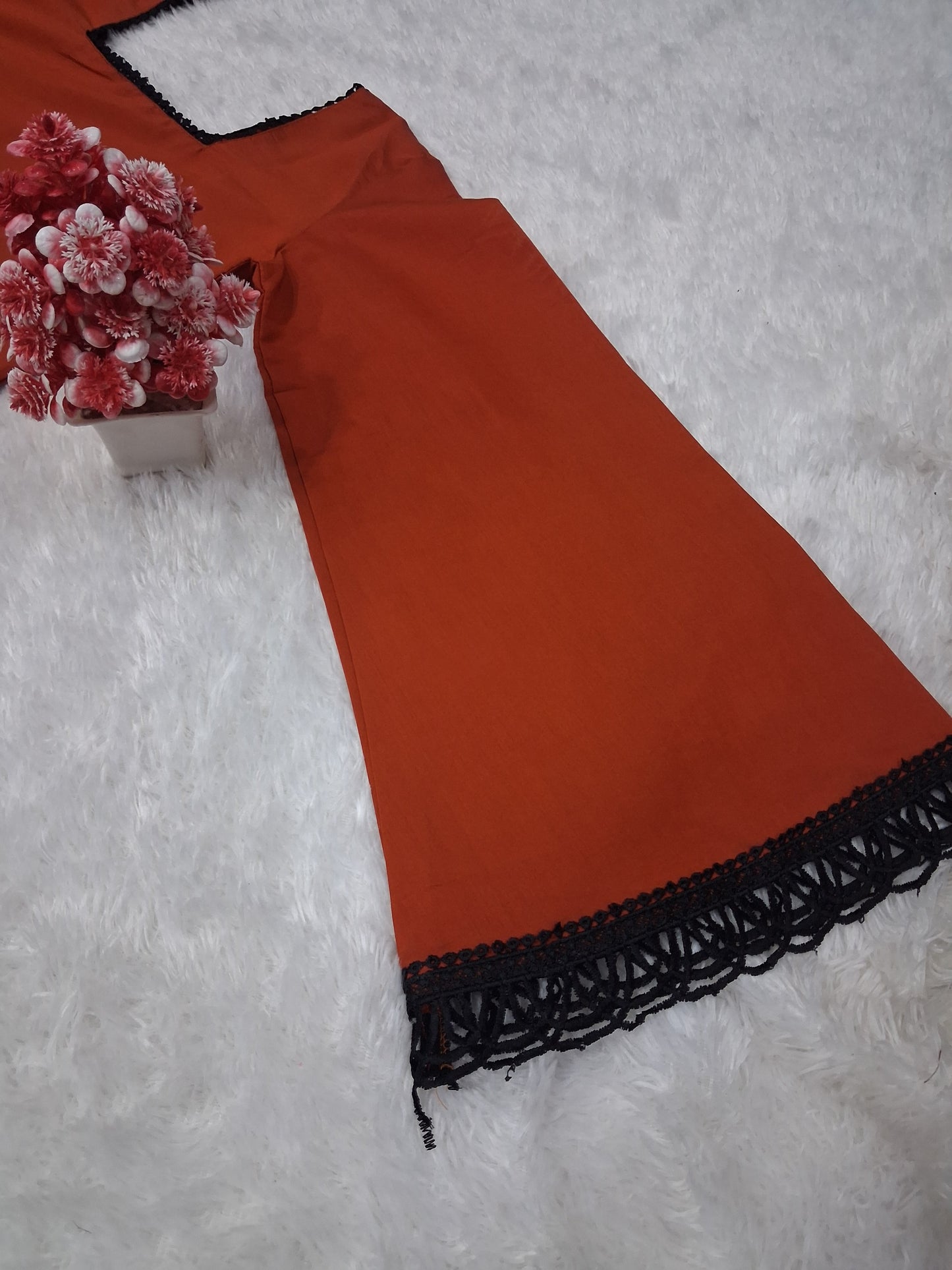✨ Trending Rust Roman Silk Short Kurti ✨