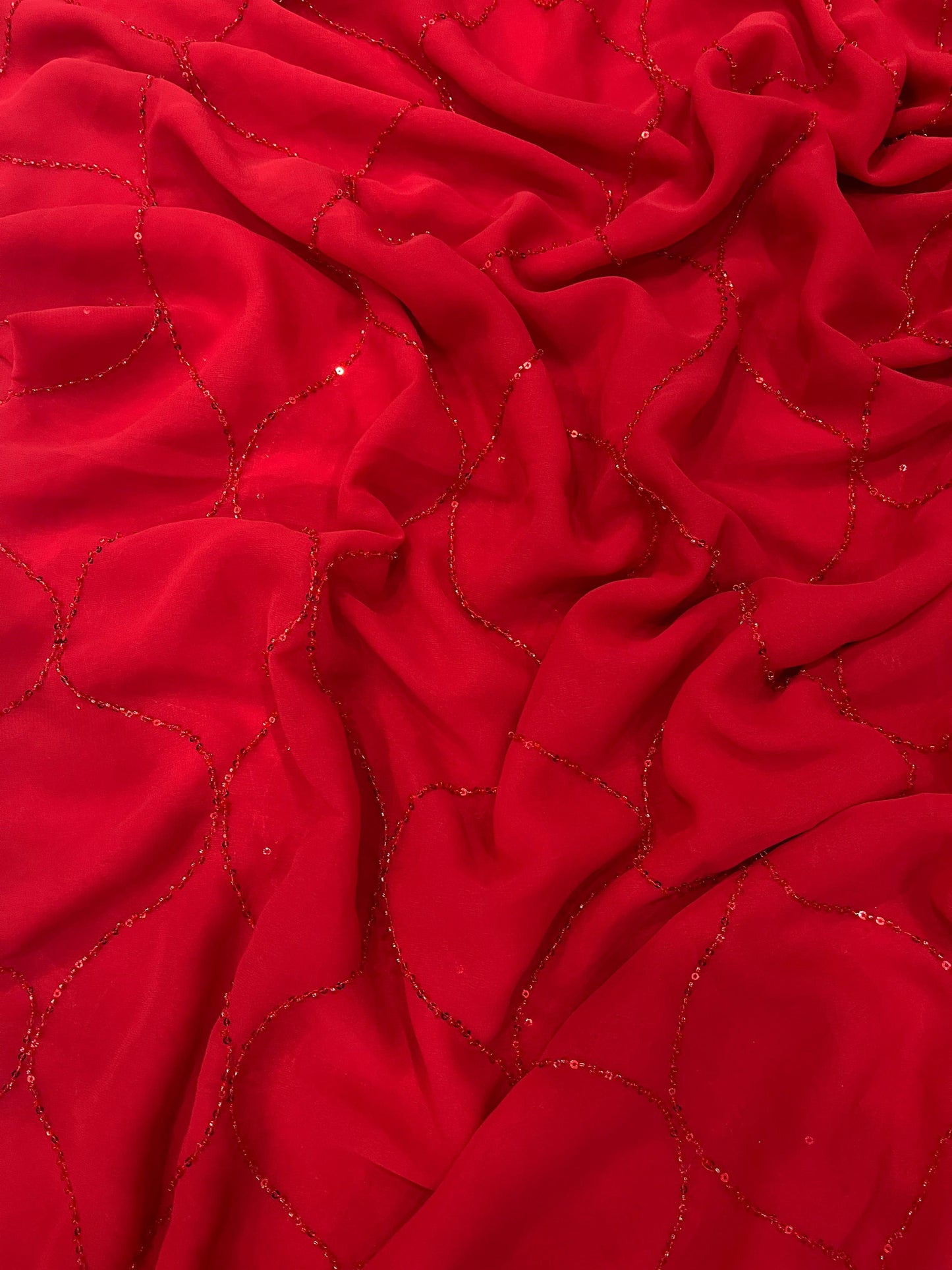 ✨ Midnight & Ruby Elegance Sequin Saree Collection 💫👑