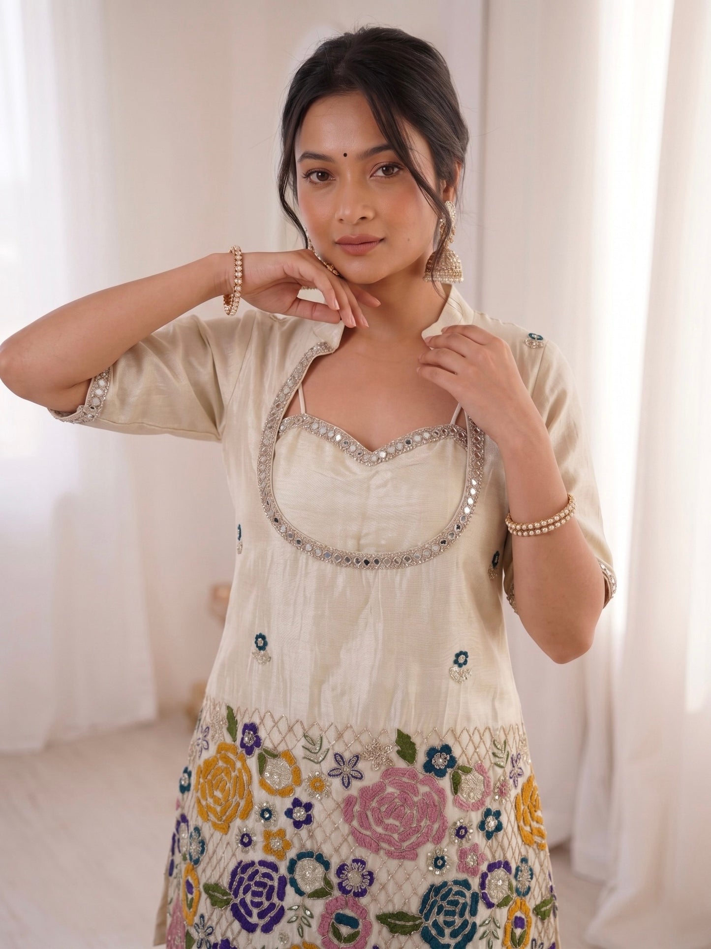 Ivory Bloom Luxe Co-Ord Set