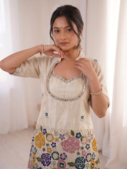 Ivory Bloom Luxe Co-Ord Set