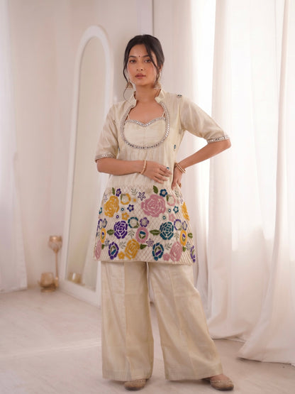 Ivory Bloom Luxe Co-Ord Set