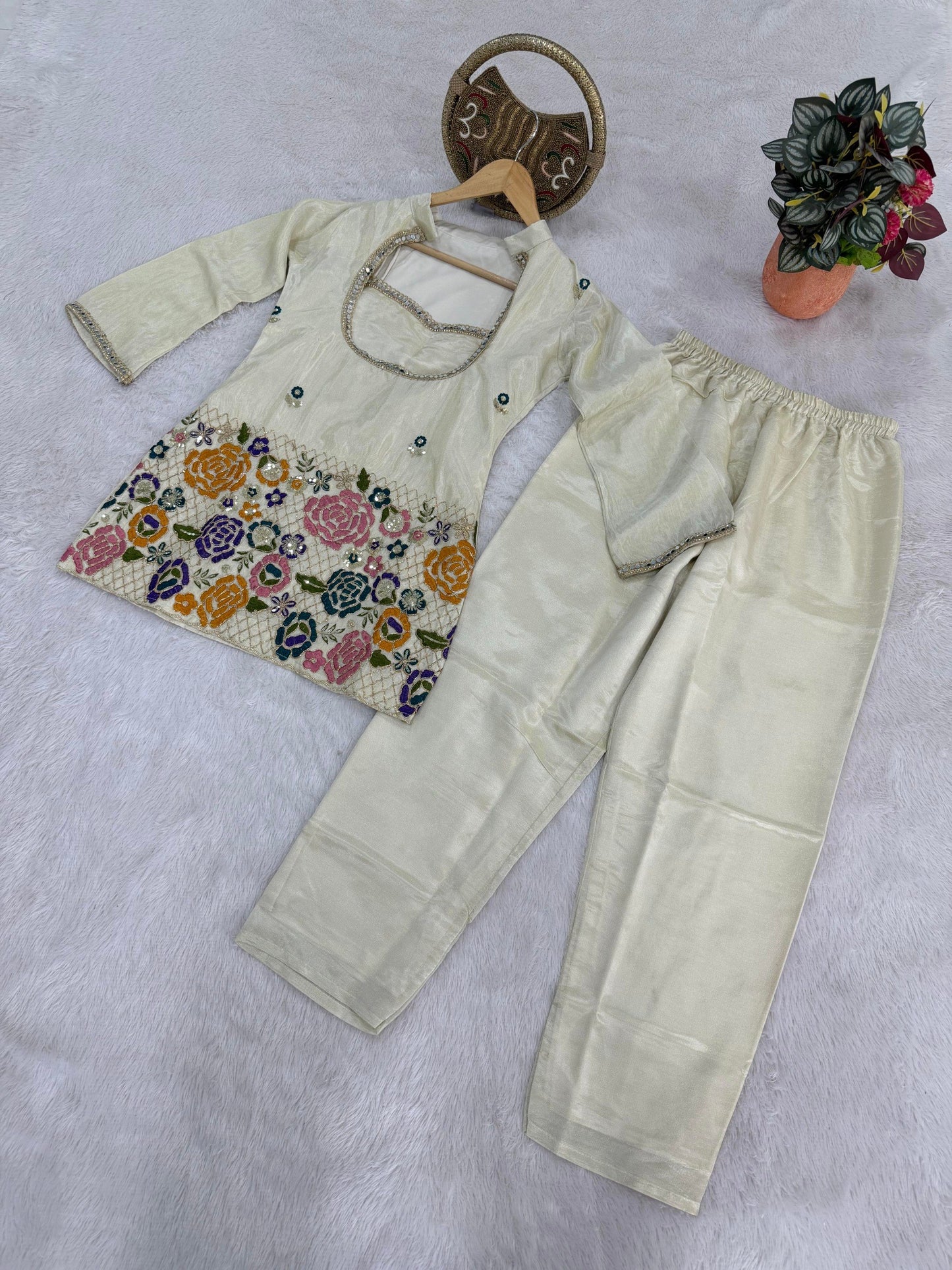 Ivory Bloom Luxe Co-Ord Set