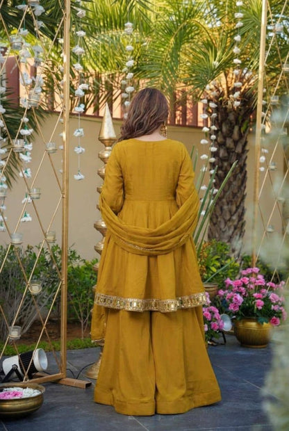 ✨ Noor Mirror Work Peplum Sharara Set ✨