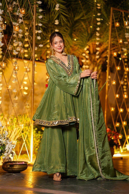 ✨ Noor Mirror Work Peplum Sharara Set ✨