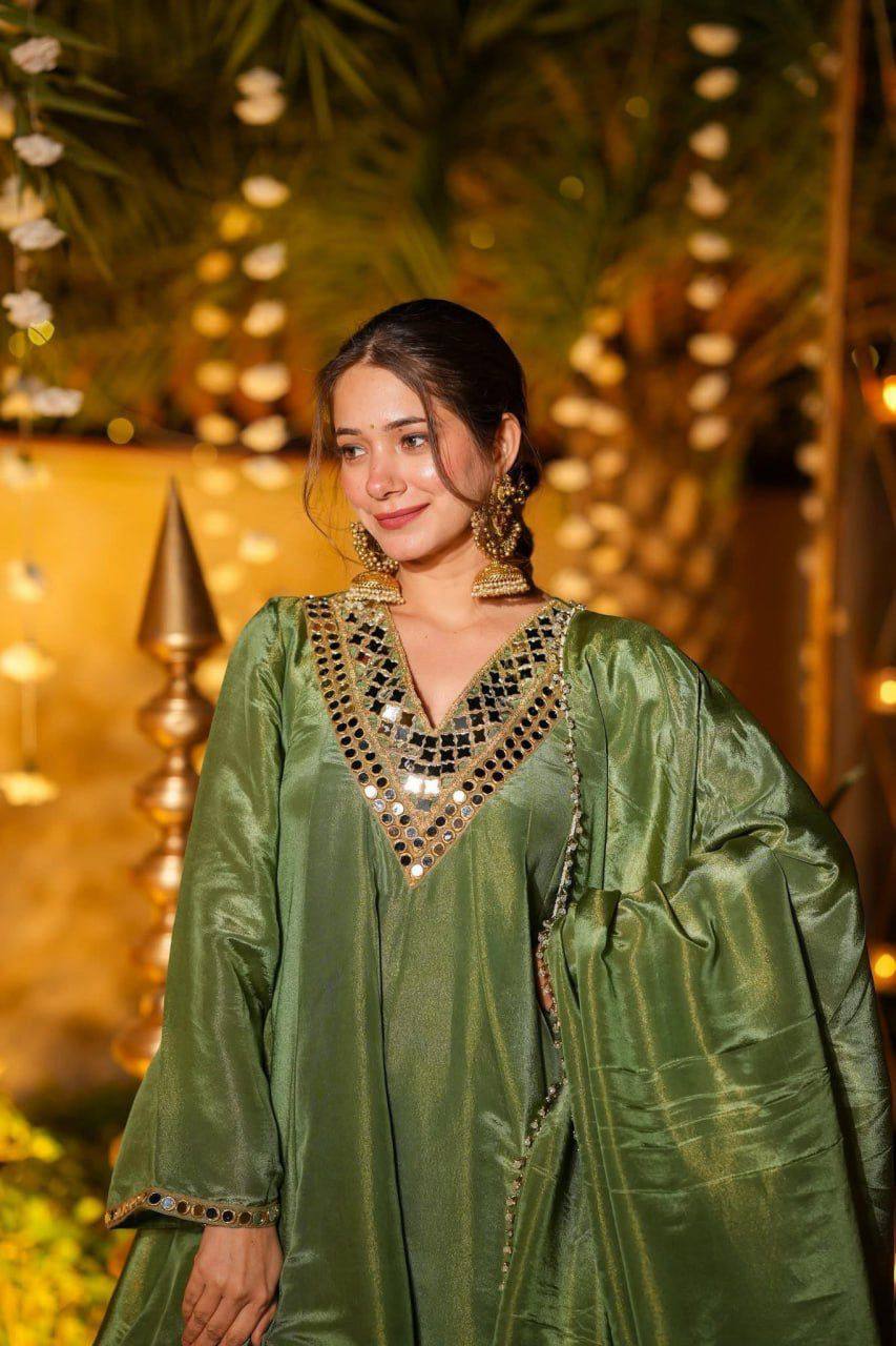 ✨ Noor Mirror Work Peplum Sharara Set ✨