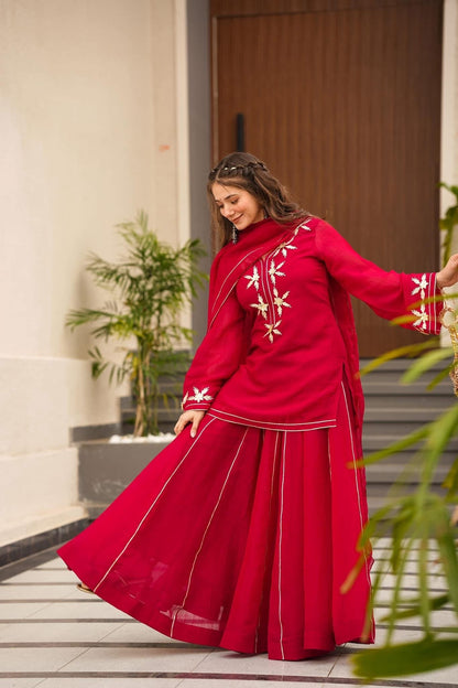 ✨Heavenly Black Handmade Kurta Sharara Palazzo Set✨