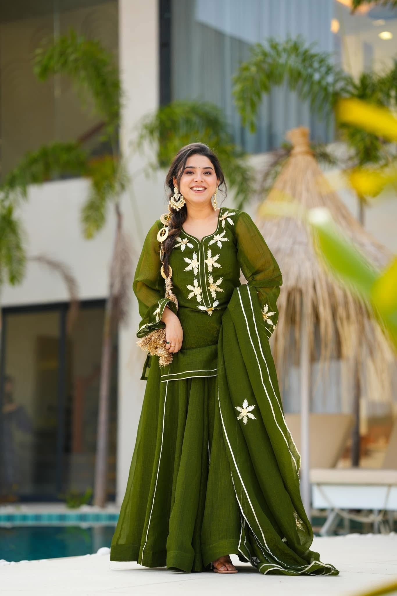 ✨Heavenly Black Handmade Kurta Sharara Palazzo Set✨