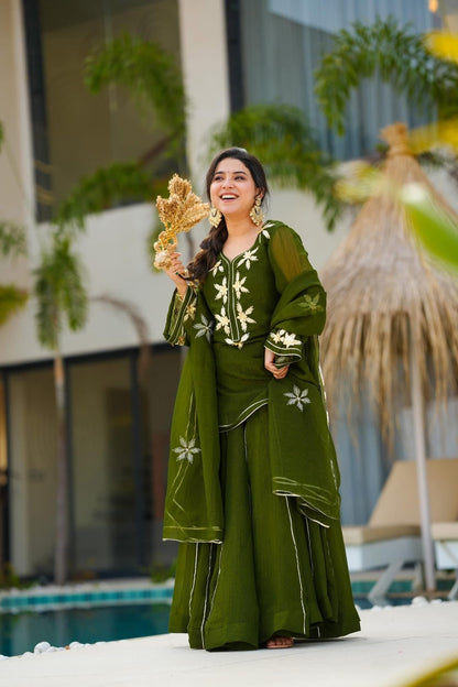 ✨Heavenly Black Handmade Kurta Sharara Palazzo Set✨