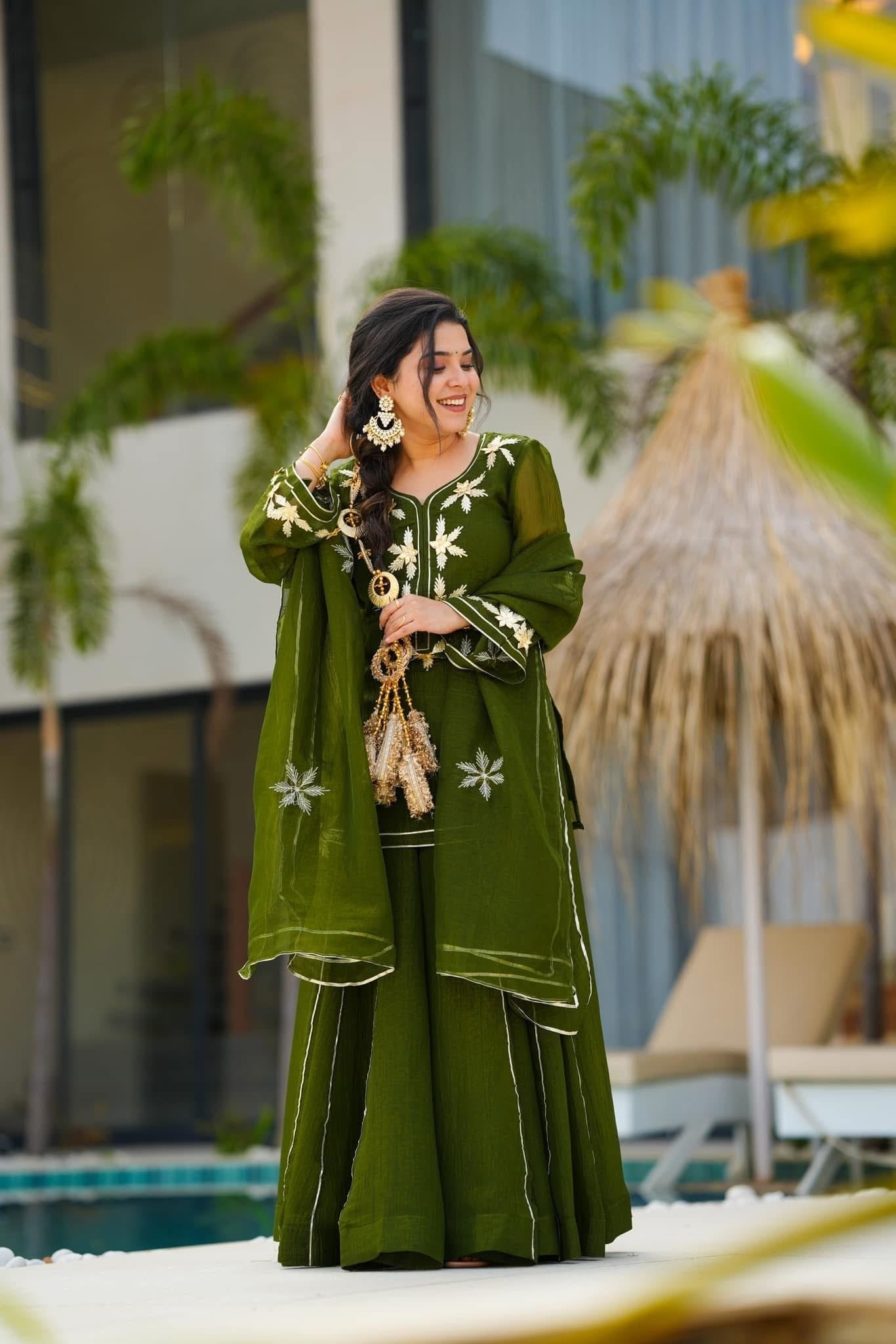 ✨Heavenly Black Handmade Kurta Sharara Palazzo Set✨