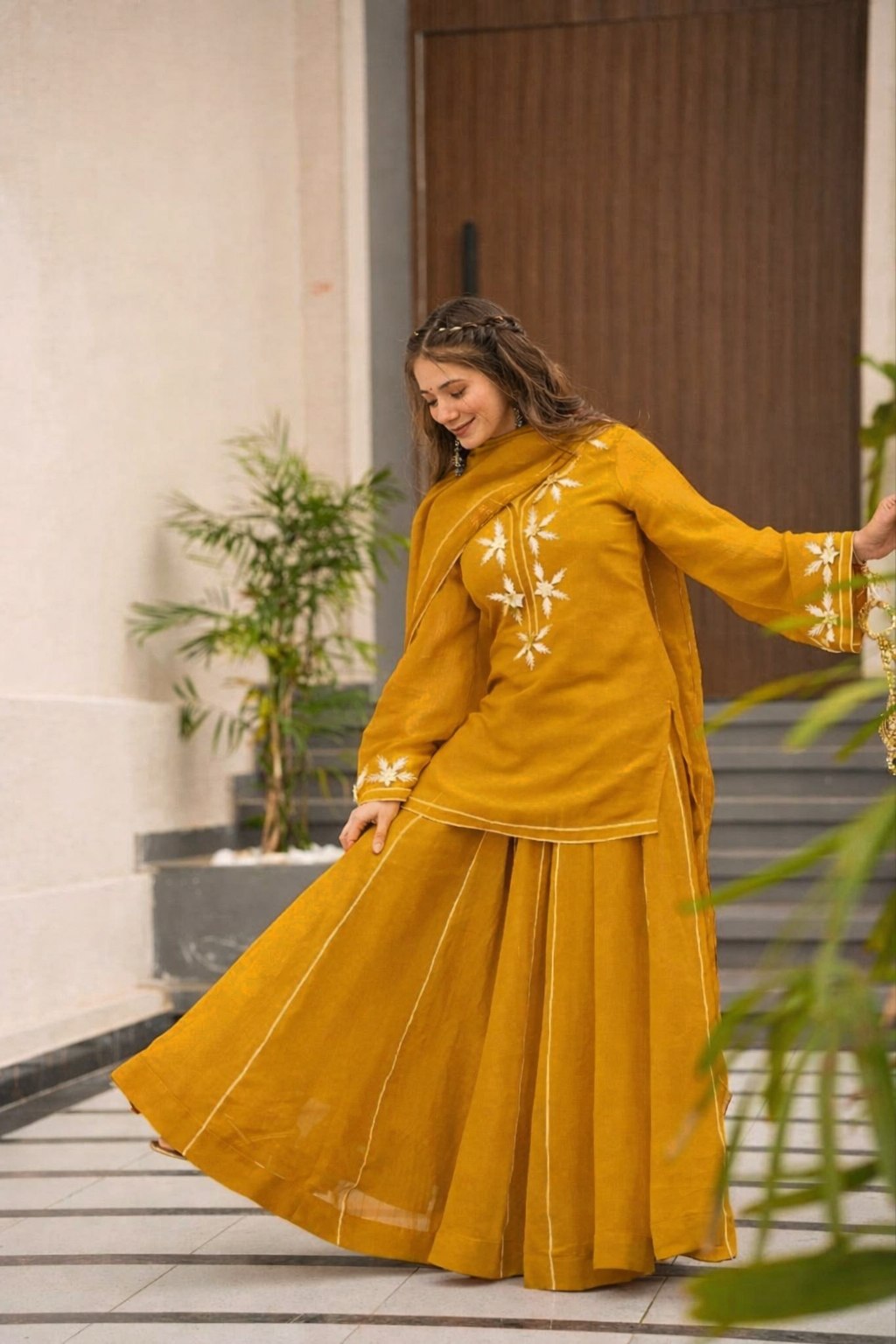 ✨Heavenly Black Handmade Kurta Sharara Palazzo Set✨
