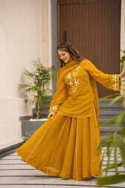✨Heavenly Black Handmade Kurta Sharara Palazzo Set✨