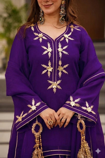 ✨Heavenly Black Handmade Kurta Sharara Palazzo Set✨