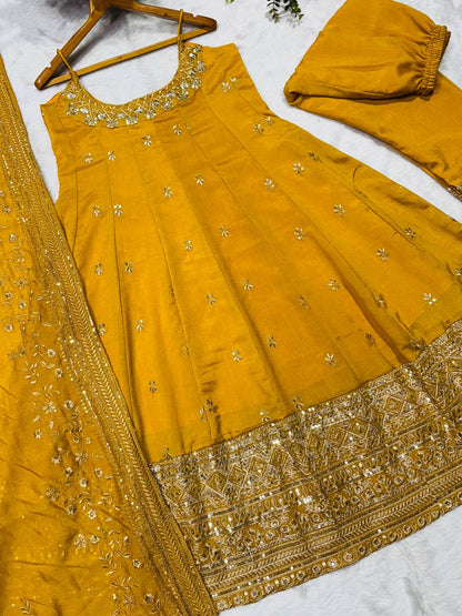 ✨ Royal Silk Embroidered Anarkali Set ✨