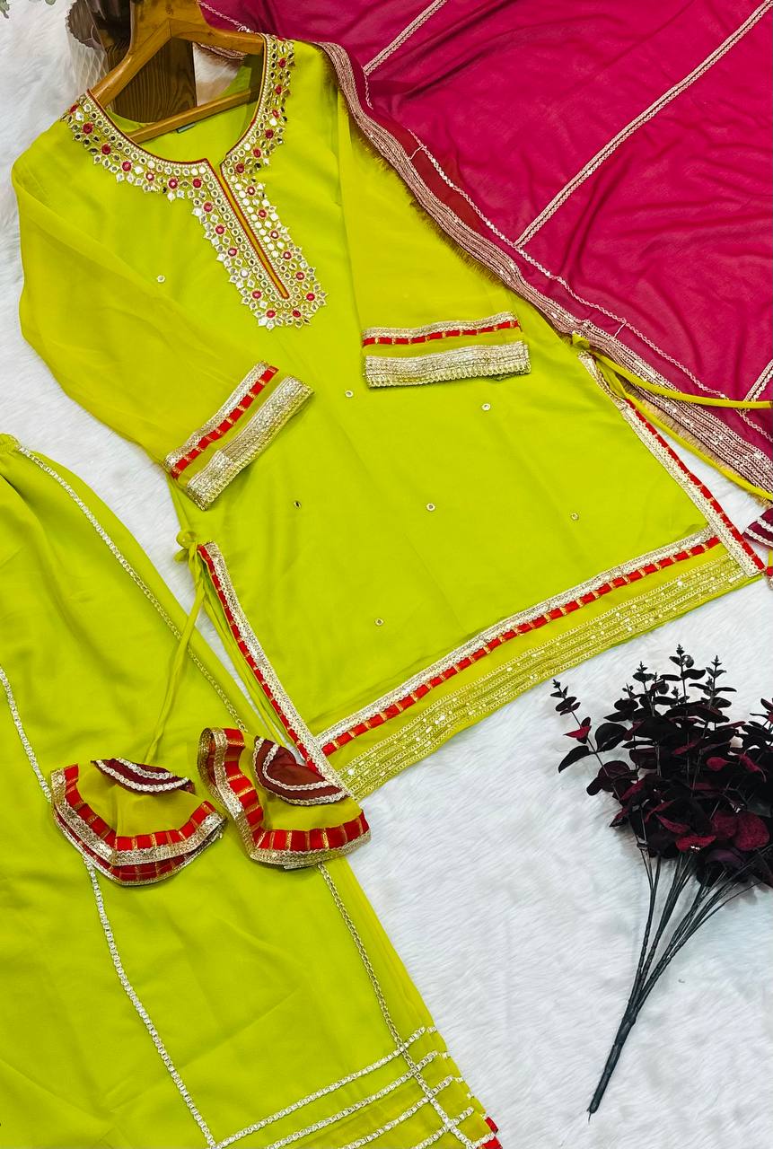 ✨ Maharani Grace Embroidered Sharara Suit Set ✨