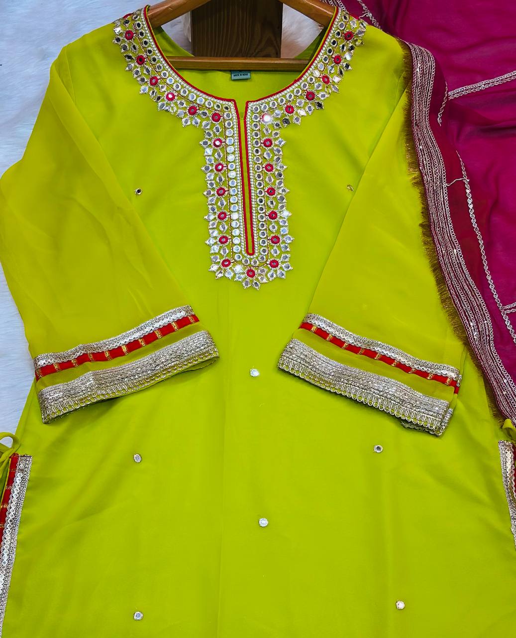 ✨ Maharani Grace Embroidered Sharara Suit Set ✨
