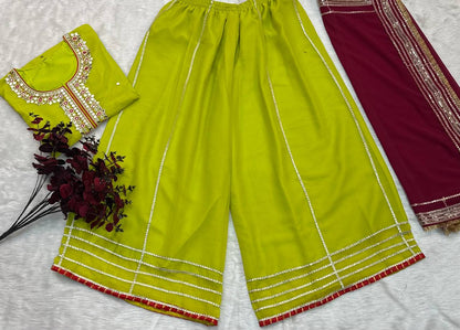✨ Maharani Grace Embroidered Sharara Suit Set ✨