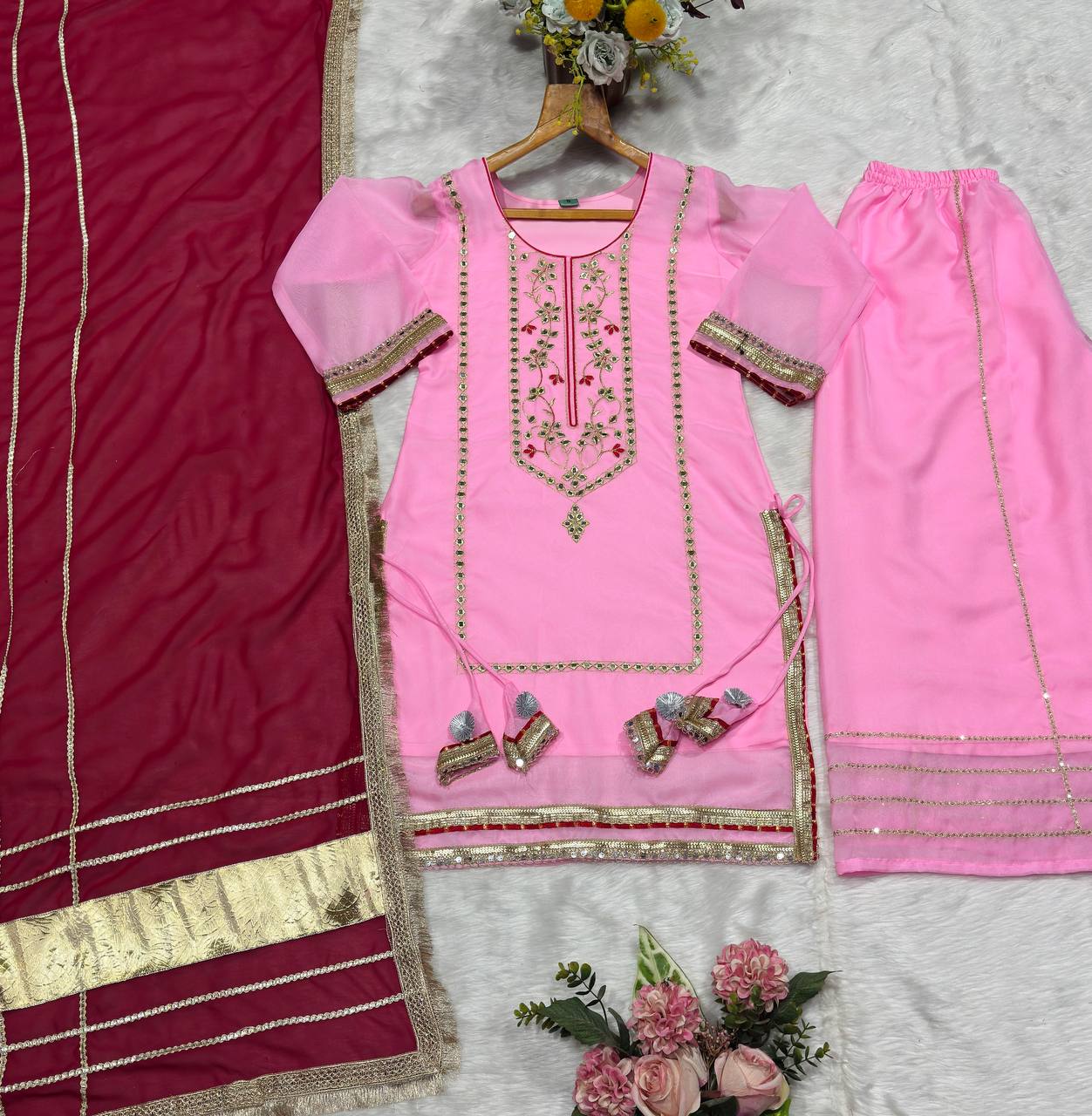 ✨ Maharani Noor Embroidered Sharara Suit Set ✨