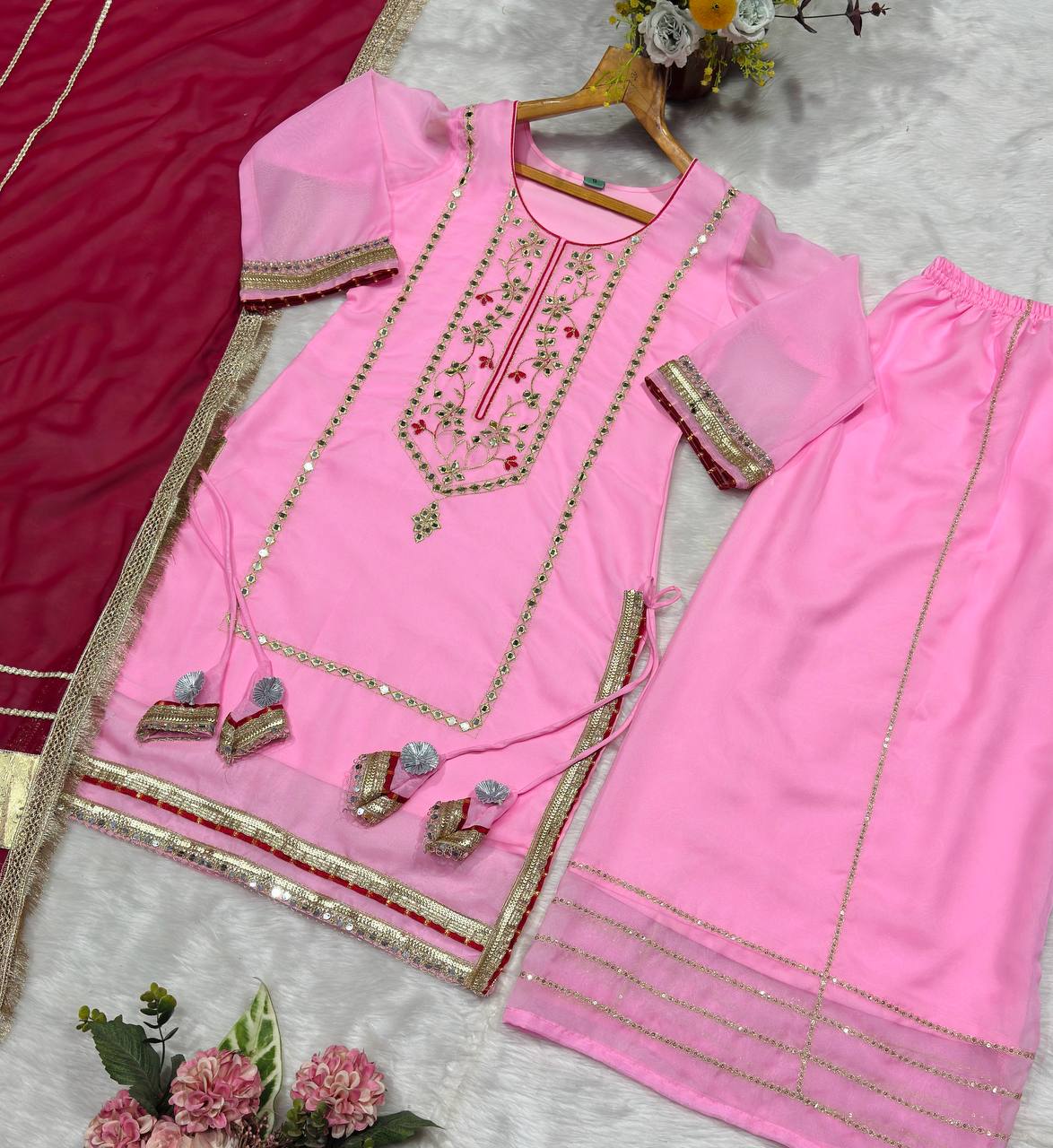 ✨ Maharani Noor Embroidered Sharara Suit Set ✨