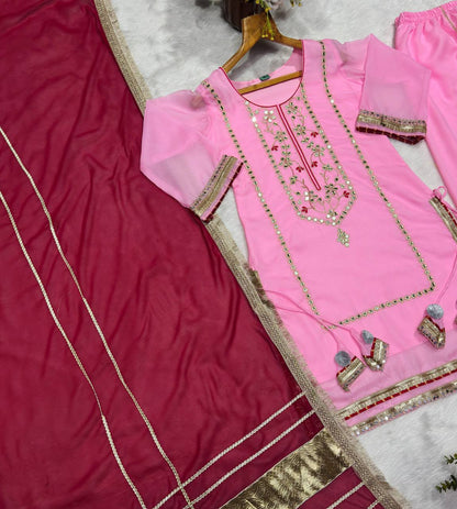 ✨ Maharani Noor Embroidered Sharara Suit Set ✨