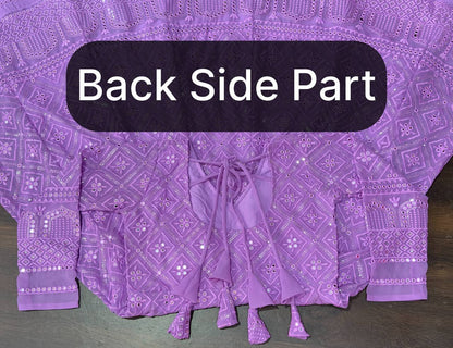 ✨Royal Lavender Embroidered Anarkali Suit Set with Dupatta✨