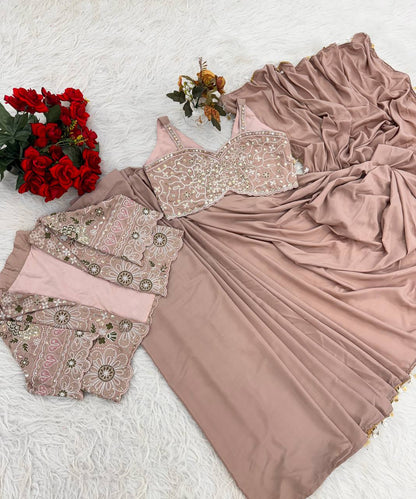 Premium Designer Ready-to-Wear Saree with Embroidered Jacket Blouse