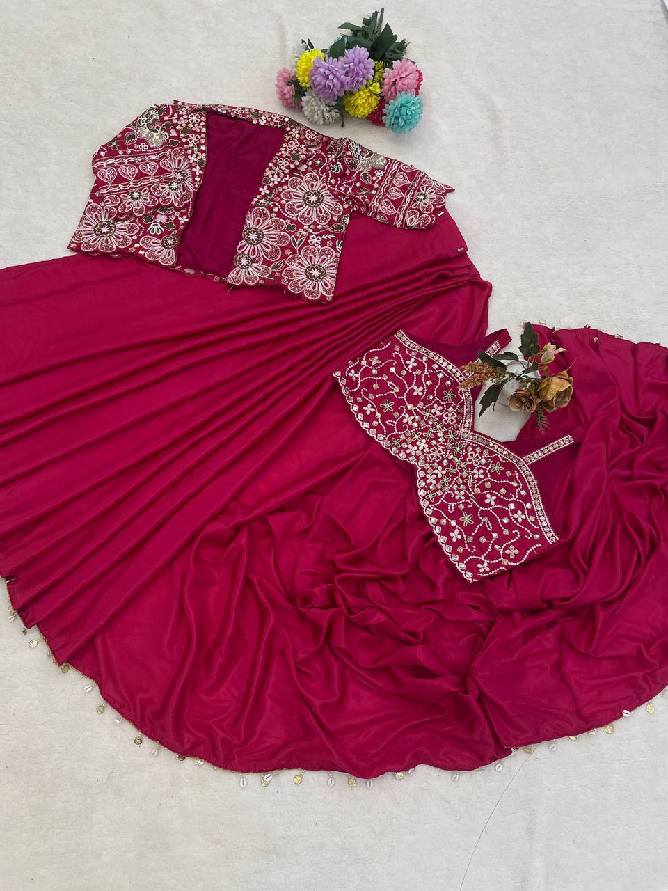 Premium Designer Ready-to-Wear Saree with Embroidered Jacket Blouse