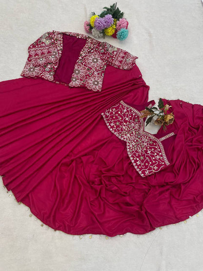 Premium Designer Ready-to-Wear Saree with Embroidered Jacket Blouse