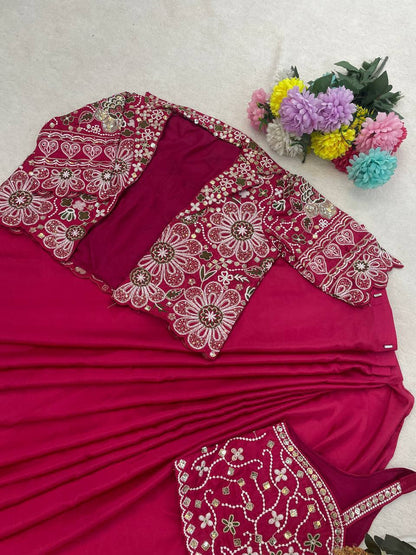 Premium Designer Ready-to-Wear Saree with Embroidered Jacket Blouse