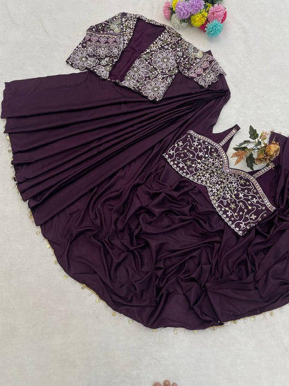 Premium Designer Ready-to-Wear Saree with Embroidered Jacket Blouse