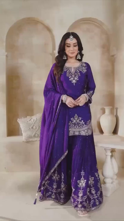 👑 Royal Embroidered Sharara Suit Collection 👑